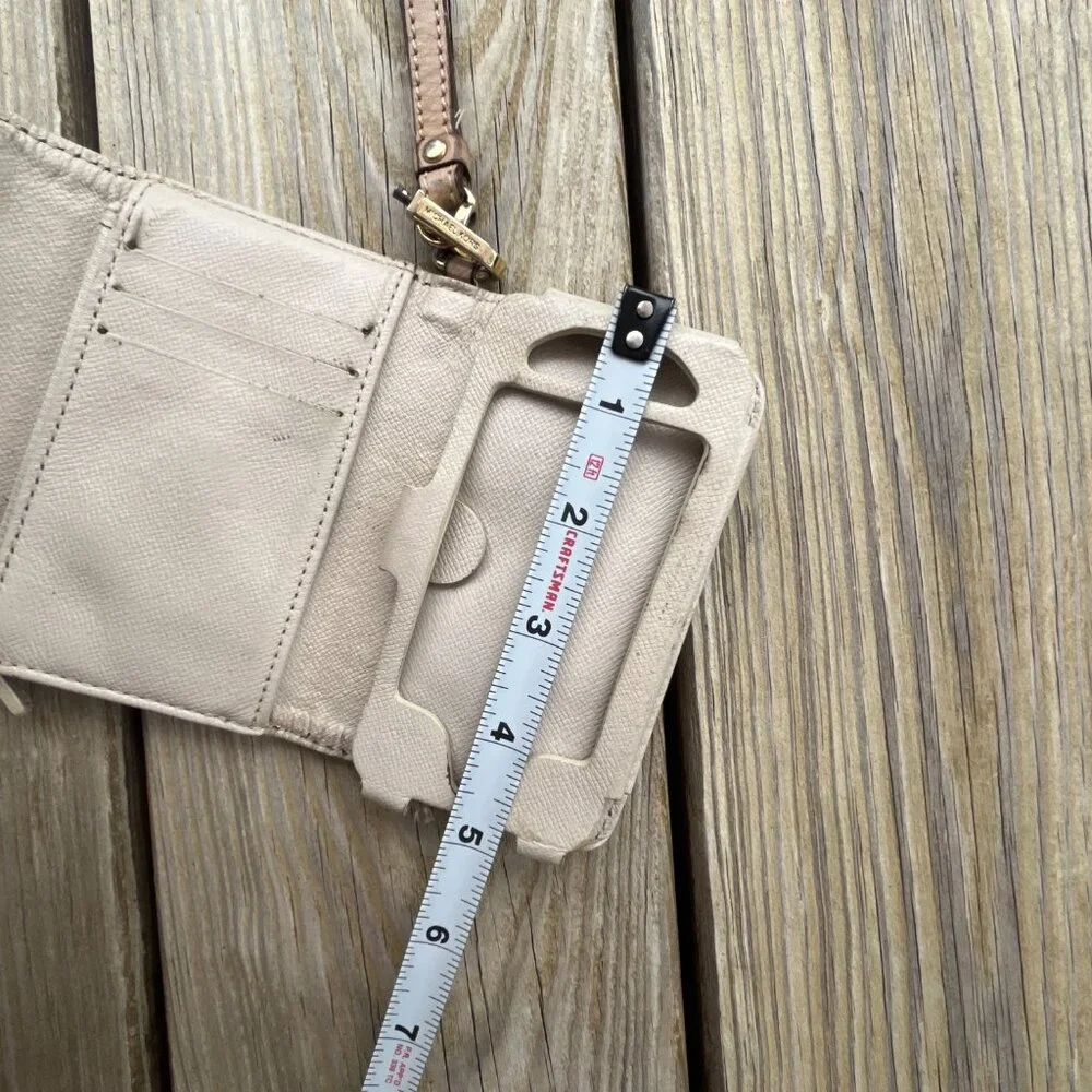 Michael Kors Wallet/Phone Case Wristlet, Cream/Brown